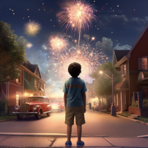 Rockettmanly_a_boy_watches_a_fireworks_display_in_his_city_in_t_34c5afb2-5bcb-42e7-8cda-a232b69d03a3